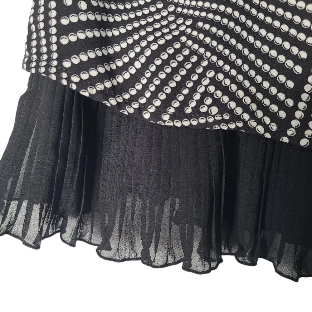 🔥Sale - White House Black Market Sleeveless Black Polka Dot Blouse Size Large - Picture 6 of 10